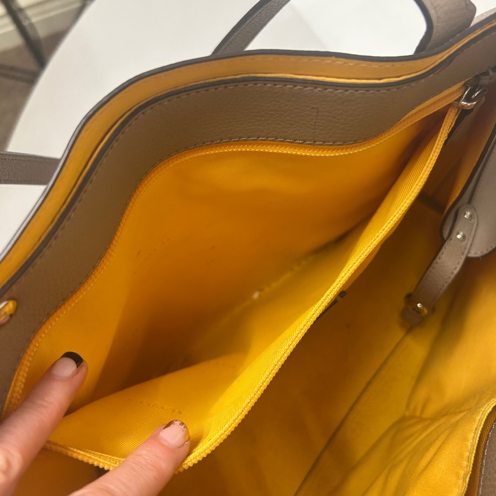 Coach Pebbled Leather Tote in Beige - Picture 11 of 16